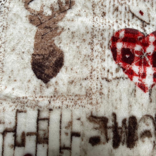 Plaid met Wintermotief 1,30 x 1,60 meter in leuk deco kistjes HOME