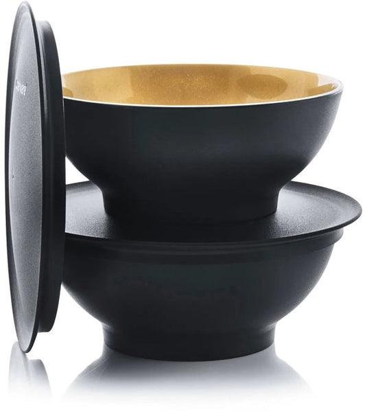 Tupperware Allegra kommen 275 ml – set van 2 (zwart /goud)