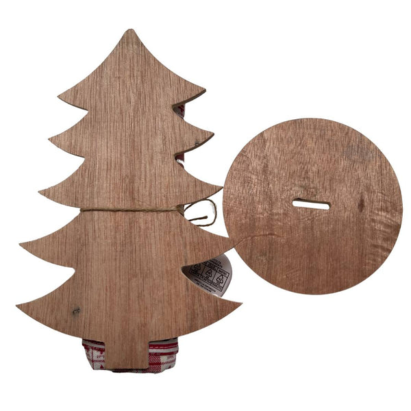 Italiaanse Theedoek - Kerst met applicatie 50 x 75 cm - Houten kerstboompje