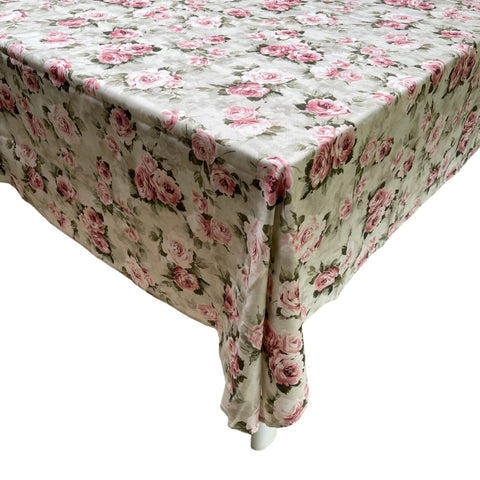 Italiaans tafelkleed 140 x 180 – Rozenmotief zachtroze